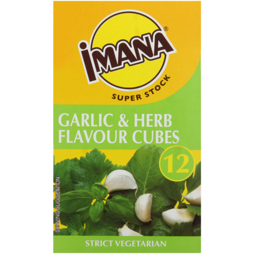 Imana Garlic & Herb Flavoured Stock Cubes 12 Pack