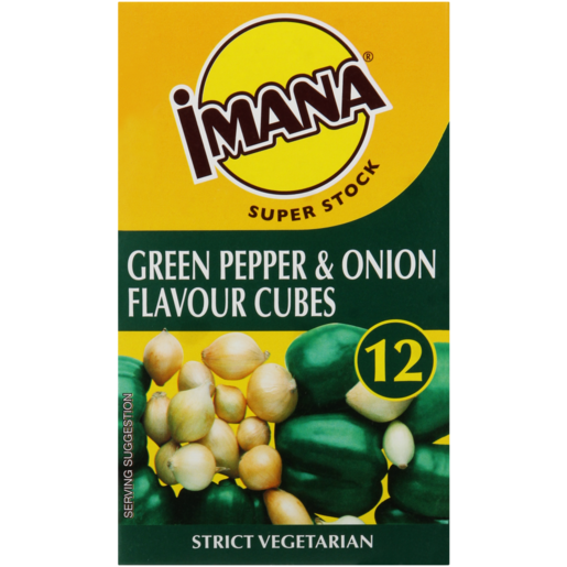 Imana Super Stock Green Pepper & Onion Flavoured Cubes 12 Pack