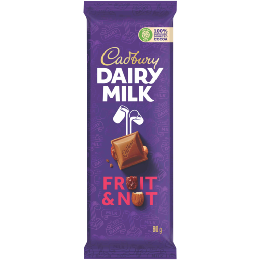 Cadbury Dairy Milk Fruit & Nut Chocolate Slab 80g