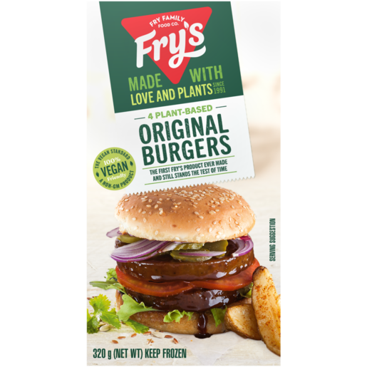 Fry's Frozen Original Meat Free Burgers 320g | Frozen Vegetarian ...