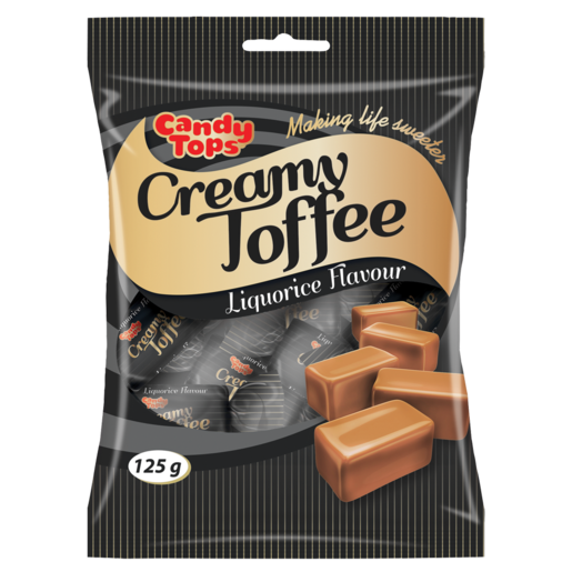 Candy Tops Liquorice Flavoured Creamy Toffee 125g