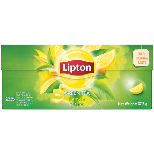 Lipton Green Tea With Lemon Tagged Teabags 25 Pack