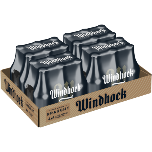 Windhoek Premium Draught Beer Bottles 24 x 440ml