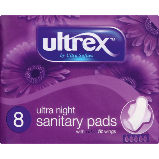 Ultrex Ultra Night Sanitary Pads 8 Pack
