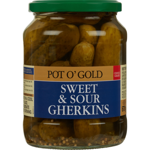 Pot O' Gold Sweet & Sour Gherkins 670g