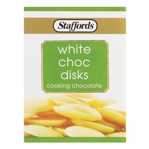 Staffords White Choc Disks 150g