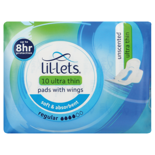 Lil-Lets Unscented Regular Winged Ultra Thin Pads 10 Pack