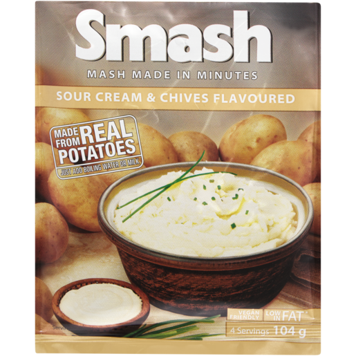 Smash Sour Cream & Chives Flavoured Instant Mash Potato 104g