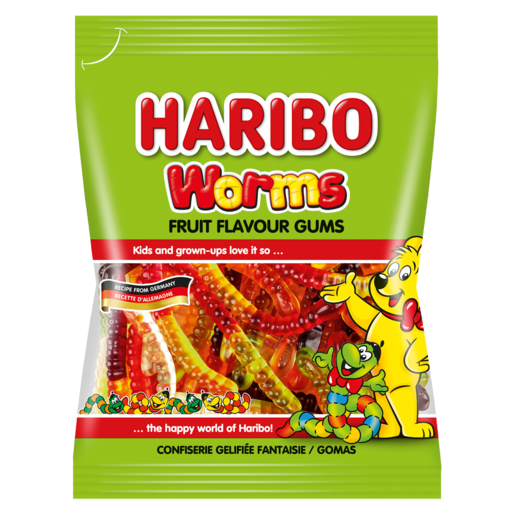 Haribo Worms Fruit Flavoured Gums 80g