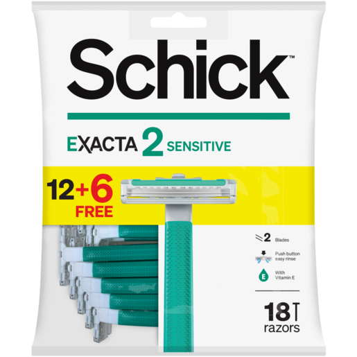 Schick Exacta 2 Disposable Razor 12 + 6 Pack