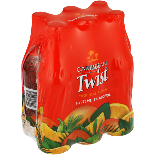 Caribbean Twist Tropical Punch Spirit Cooler Bottles 6 x 275ml