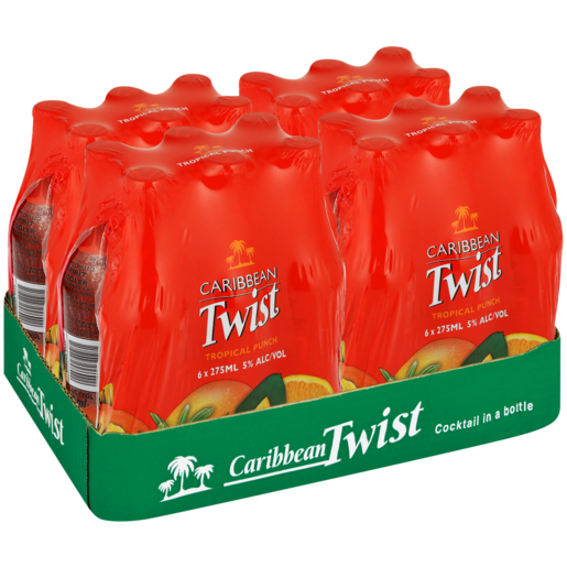 Caribbean Twist Tropical Punch Spirit Cooler Bottles 24 x 275ml