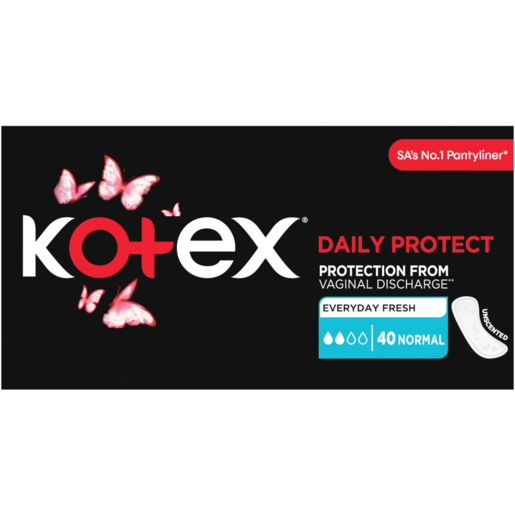 Kotex Normal Daily Protect Unscented Pantyliners 40 Pack