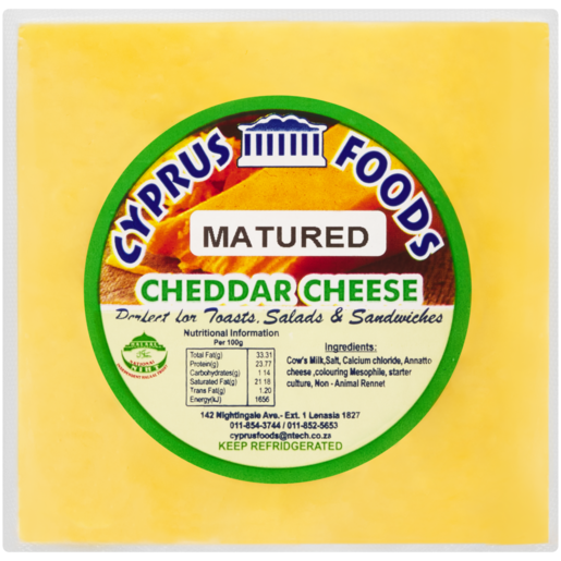 Cyprus Foods Matured Cheddar Cheese Per kg