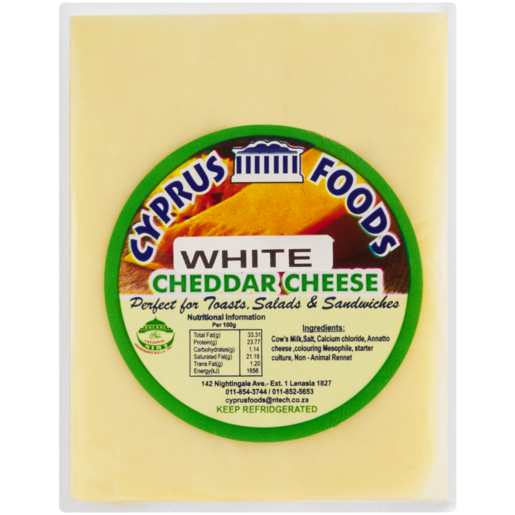 Cyprus Foods White Cheddar Cheese Per kg
