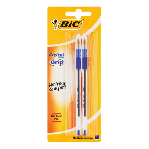 BIC Crystal Grip Ball Point Pen Medium Blue