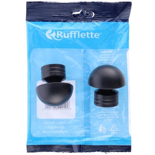 Rufflette Black Plastic Finial Annene 25mm