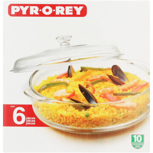 Pyr-O-Rey Round Glass Casserole Set 6 Piece