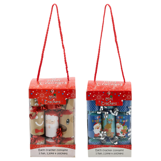 Kiddies Mini Christmas Crackers 9 Pack (Assorted Item - Supplied At Random)