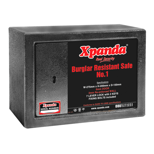 Xpanda No.1 Burglar Resistant Safe 275 x 200 x 195mm