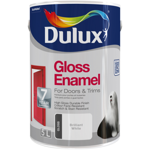 Dulux Brilliant White Gloss Enamel 5L
