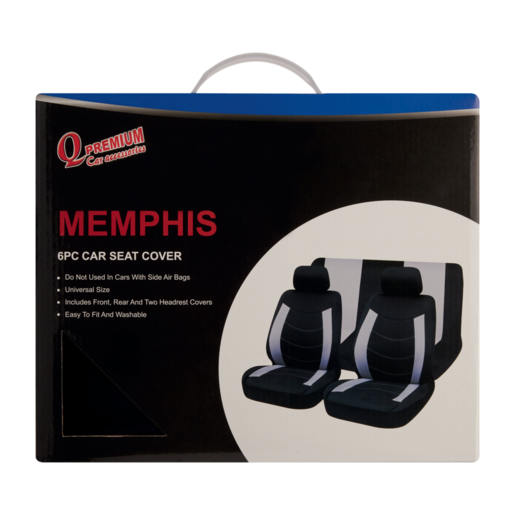 Q Premium Memphis Car Seat Covers 6 Piece (Colour May Vary)