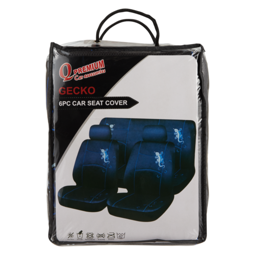 Q Premium Blue Gecko Car Seat Covers 6 Pieces