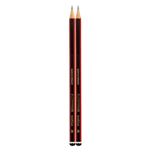 Staedtler Tradition Black & Red 2B Pencils 2 Pack