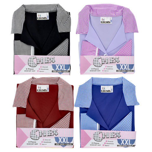 Chex Ladies Extra Extra Large Overall Set 3 Piece (Colour May Vary)
