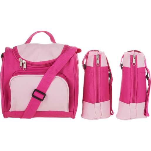 Quality Pink Lunch Cooler Bag Set 3 Piece