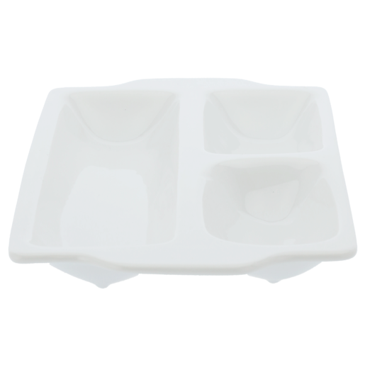 Home Discovery Palma White 3 Section Serving Platter