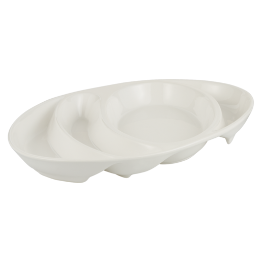 Home Discovery Palma White 4 Section Serving Platter