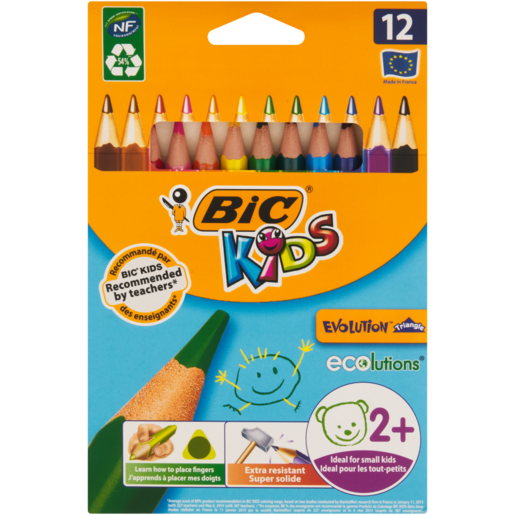 BIC Kids Triangle Colouring Pencil Set 12 Piece