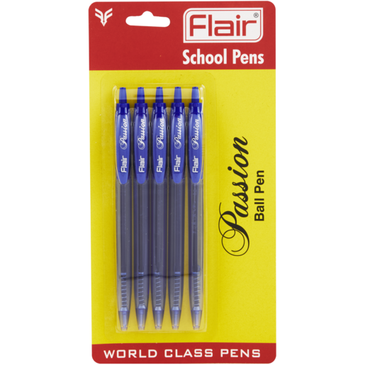 Flair Blue Ballpoint Pens 5 Pack