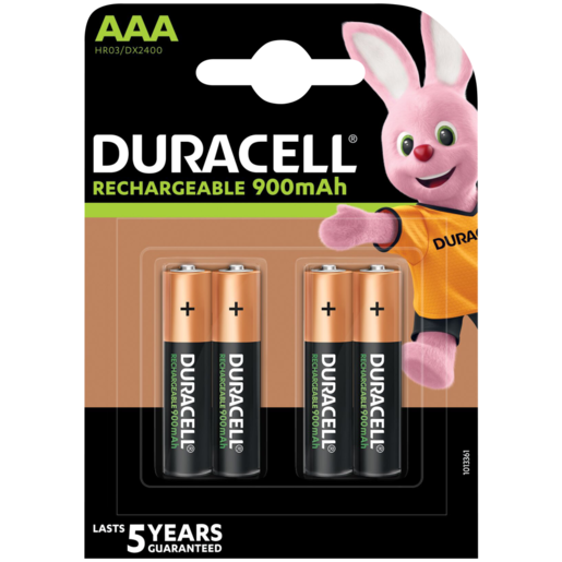 Duracell AAA Rechargeable Batteries 900mAh 4 Pack