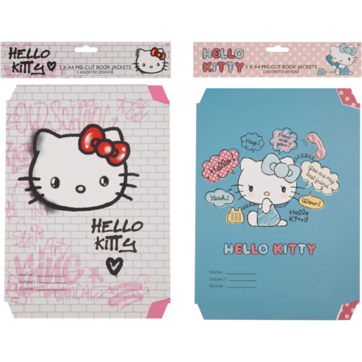 Hello Kitty A4 Book Jackets 5 Pack (Design May Vary)