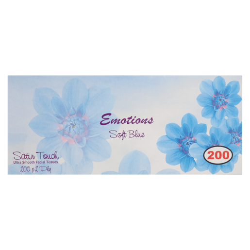 Satin Touch Blue Facial Tissues 200 Pack