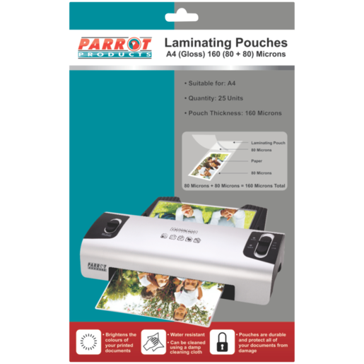 Parrot Products Laminating Pouches A4 100 Pack