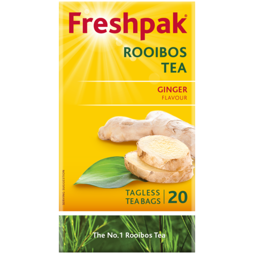 Freshpak Ginger Flavoured Rooibos Tagless Teabags 20 Pack