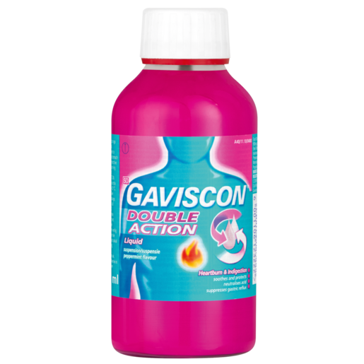 Gaviscon Plus Double-Action Peppermint Liquid Anti-Acid Bottle 300ml