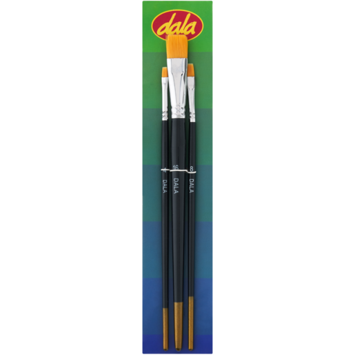 Dala Flat Taklon Paint Brushes 3 Pack