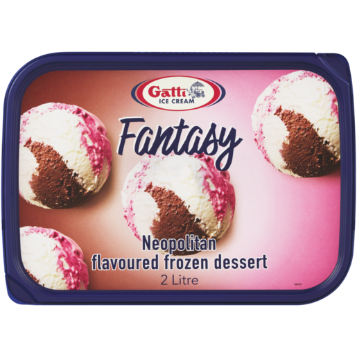 Gatti Ice Cream Dairy Fresh Neopolitan Flavoured Ice Cream Tub 2L