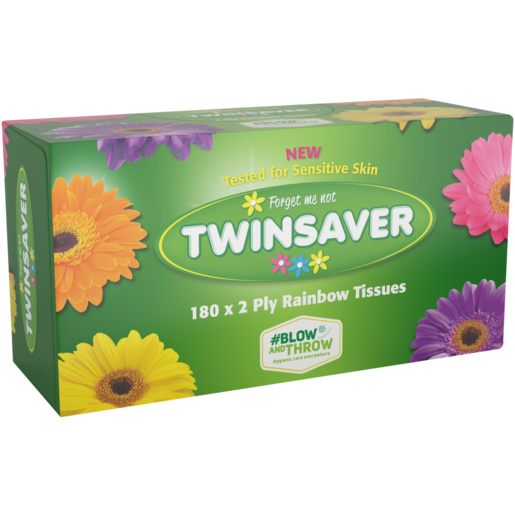 Twinsaver Rainbow Facial Tissues 180 Pack