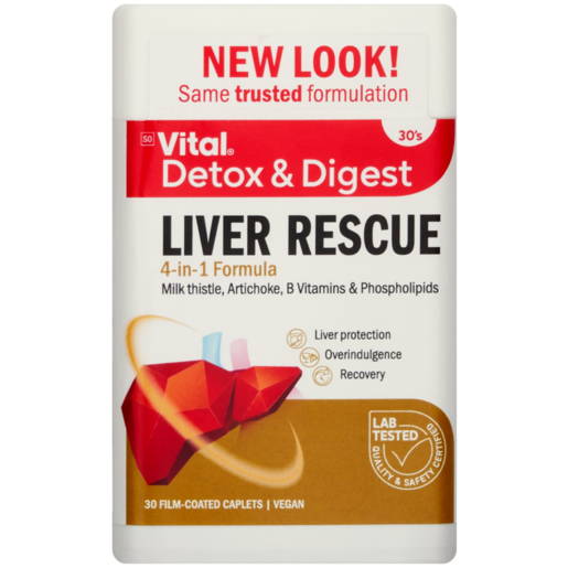 Vital Liver Health Support Multivitamin Film- Coated Caplets 30 Pack