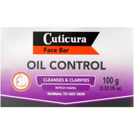 Cuticura Oil Control Cleanses & Clarifies Face Bar 100g