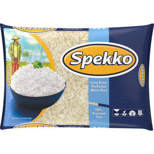 Spekko Long Grain Parboiled White Rice Bag 2kg