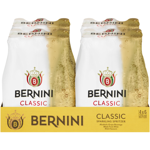 Bernini Classic Sparkling Grape Frizzante Bottles 24 x 275ml