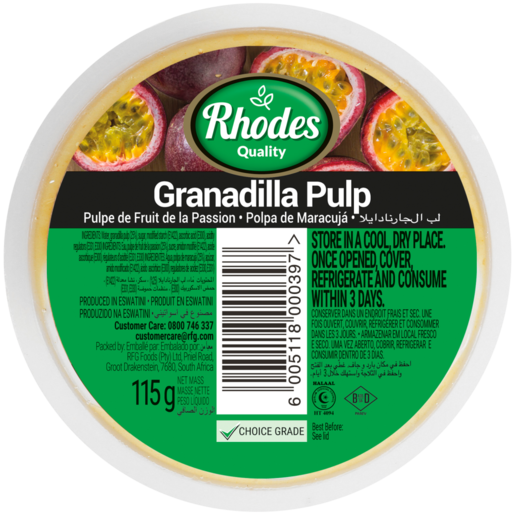 Rhodes Quality Granadilla Pulp 115g