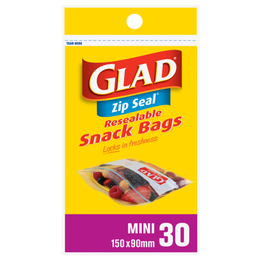 Glad Zip Seal Mini Bags 30 Pack