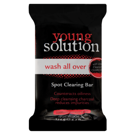 Young Solution Wash All Over Spot Clearing Bar With Charcoal 120g